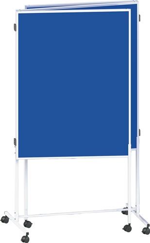 Moderationswand Trio B2850xH1150mm fahrbar Textilbezug/magnethaftend blau/weiß || VE = 1 ST