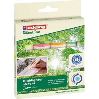 edding Textmarker Highlighter 24 EcoLine 4-24-4 sortiert 4 St./Pack.