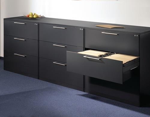 Hängeregistraturschrank schwarzgrau/weißaluminium H698xB440xT600mm Trgf.50kg C+P || VE = 1 ST