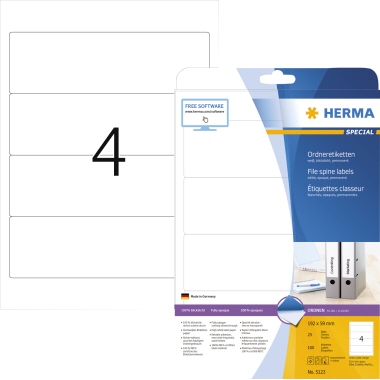 HERMA Ordneretikett 5123 breit/kurz weiß 100 St./Pack.