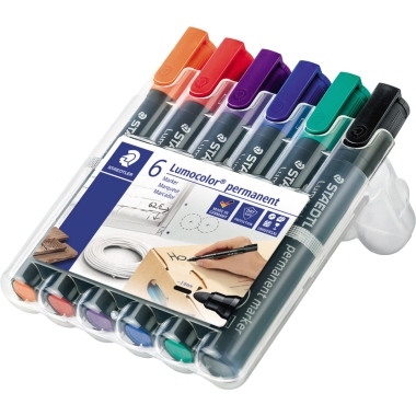 STAEDTLER Permanentmaker Lumocolor 352 WP6 2mm sortiert 6 St./Pack.