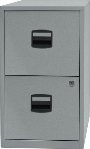 Hängeregistraturschrank H672xB413xT400mm 1-bahnig silber 2 Schubl. || VE = 1 ST