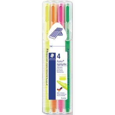 STAEDTLER Textmarker triplus 362 4er Etui (ge pi or gn)